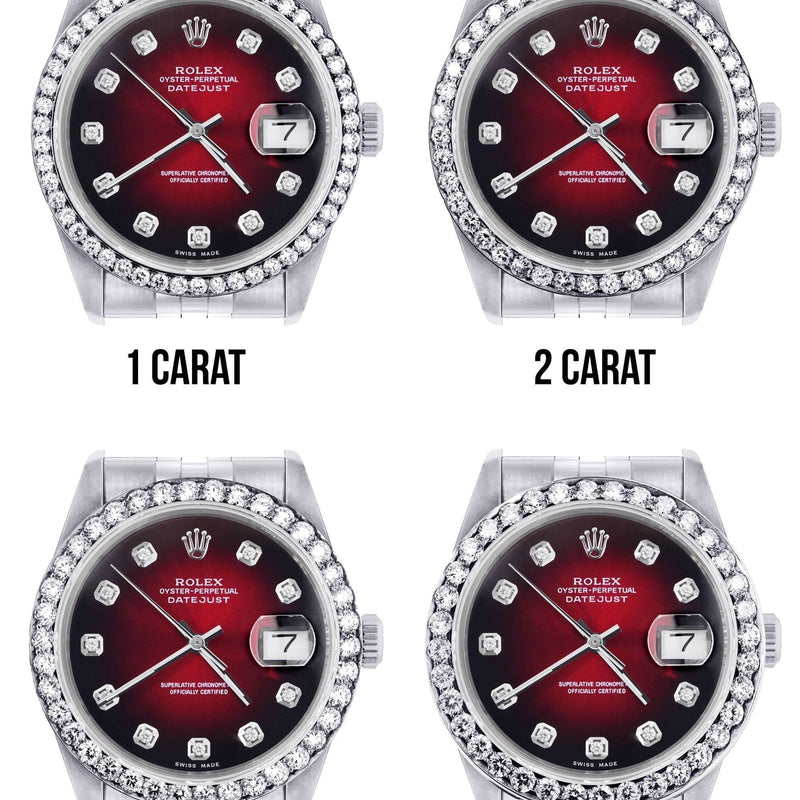 116200 | Hidden Clasp | Rolex Datejust Watch | 36Mm | Red Dial | Jubilee Band