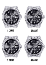 Diamond Rolex Datejust  Watch | 36Mm | Dark Grey Diamond Dial | Jubilee Band