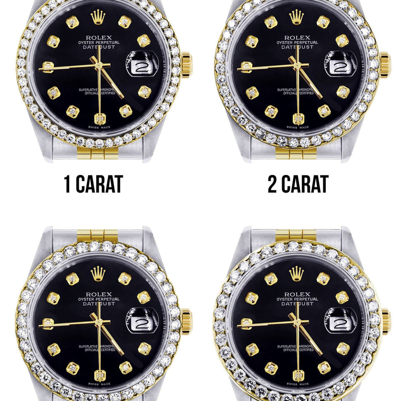 116233 | Hidden Clasp | Gold Rolex Datejust Watch | 36Mm | Black Dial | Jubilee Band