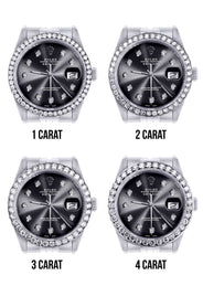 116200 | Hidden Clasp | Diamond Rolex Datejust Watch | 36Mm | Graphite Diamond Dial | Jubilee Band