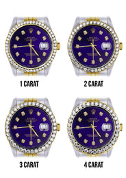 116233 | Hidden Clasp | Diamond Gold Rolex Watch For Men | 36Mm | Royal Blue Dial | Jubilee Band