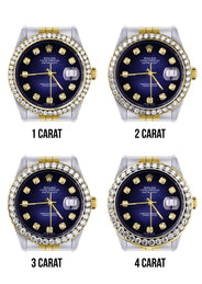 116233 | Hidden Clasp | Diamond Gold Rolex Watch For Men | 36Mm | Blue Dial | Jubilee Band