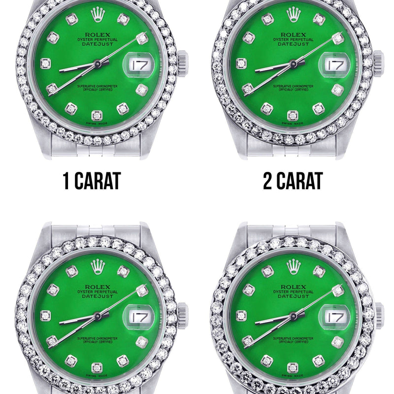 116200 | Hidden Clasp | Rolex Datejust Watch | 36Mm | Green Dial | Jubilee Band