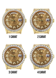 Rolex Day-Date | Presidential | Model 18238 | 18K Yellow Gold | Diamond Bezel | Diamond Roman Chocolate Dial
