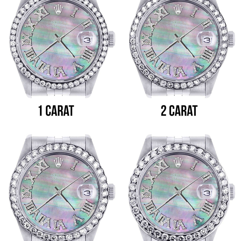 116200 | Hidden Clasp | Diamond Rolex Datejust  Watch | 36Mm | Dark Mother Of Pearl Dial | Roman Numeral | Jubilee Band