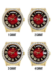 Rolex Day-Date | Presidential | Model 18238 | 18K Yellow Gold | Diamond Bezel | Red Diamond Roman Numeral
