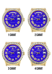 Rolex Day-Date | Presidential | Model 18238 | 18K Yellow Gold | Diamond Bezel | Light Blue Roman Diamond Dial