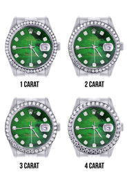 116200 | Hidden Clasp | Diamond Rolex Datejust Watch | 36Mm | Green Diamond Mother Of Pearl Dial | Jubilee Band