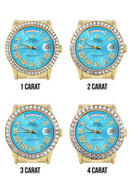 Rolex Day-Date | Presidential | Model 18238 | 18K Yellow Gold | Diamond Bezel | Light Blue Diamond Roman Dial