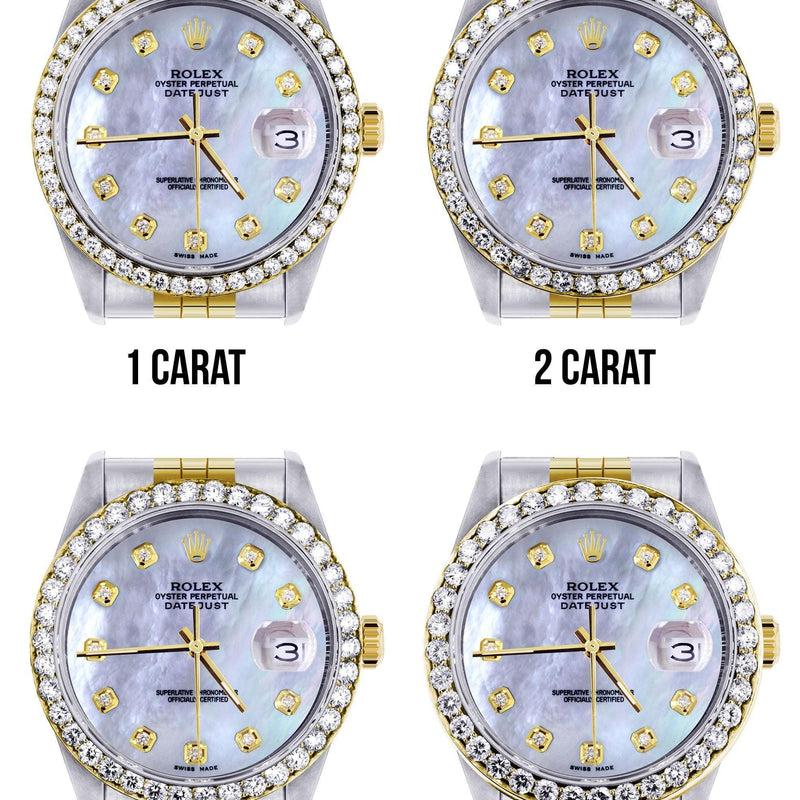 116233 | Hidden Clasp | Two Tone Rolex Datejust Watch | 36Mm | Mother of Pearl Dial | Jubilee Band