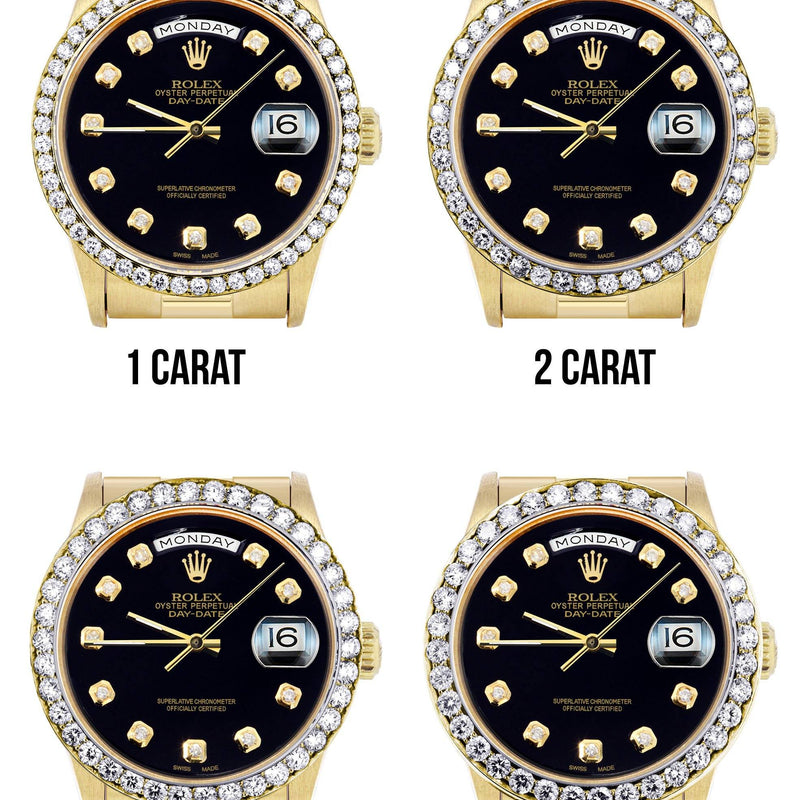 Rolex Day-Date | Presidential | Model 18238 | 18K Yellow Gold | Diamond Bezel | Black Diamond Dial