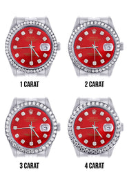 116200 | Hidden Clasp | Diamond Rolex Datejust Watch | 36Mm | Red Diamond Dial | Jubilee Band