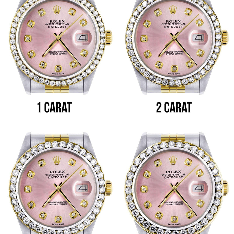 116233 | Hidden Clasp | Gold Rolex Datejust Watch | 36Mm | Pink Dial | Jubilee Band