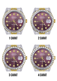 116233 | Hidden Clasp | Diamond Rolex Datejust Watch | 36Mm | Purple Dial | Jubilee Band