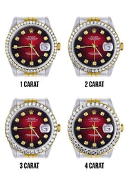 116233 | Hidden Clasp | Gold Rolex Datejust Watch | 36Mm | Red Dial | Jubilee Band