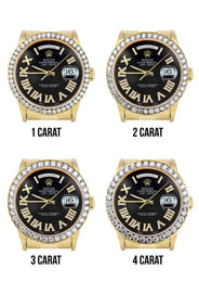 Rolex Day-Date | Presidential | Model 18238 | 18K Yellow Gold | Model 18238 | Diamond Bezel | Black Diamond Roman Dial
