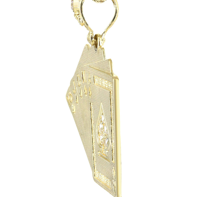 10K Yellow Gold Playing Cards Necklace | Appx. 17.3 Grams