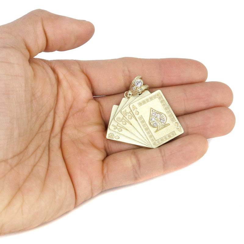 10K Yellow Gold Playing Cards Necklace | Appx. 17.3 Grams