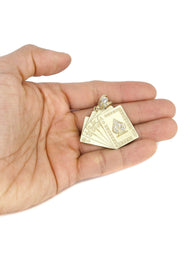 10K Yellow Gold Playing Cards Necklace | Appx. 17.3 Grams