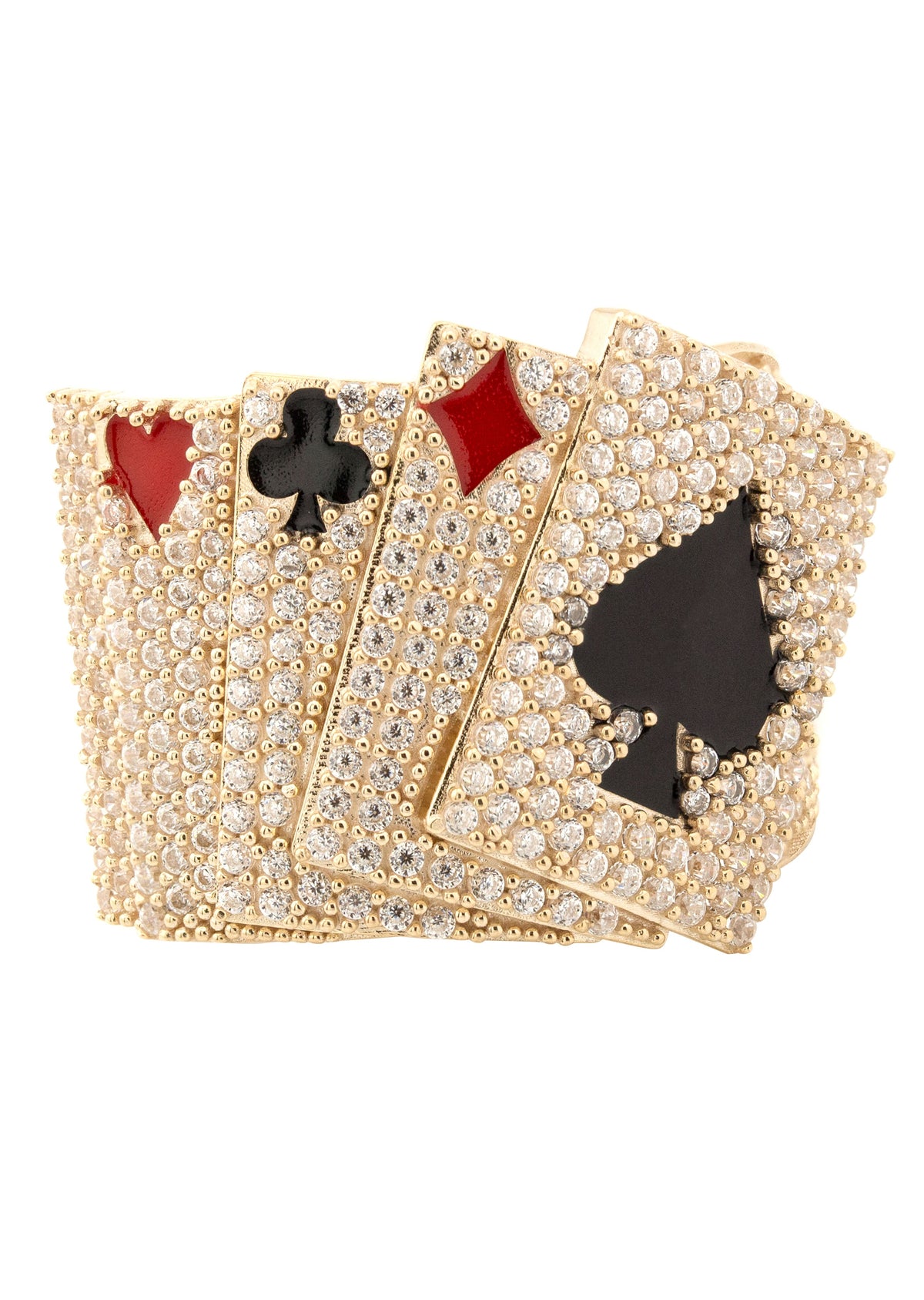 10K Gold Cards Ring For Men | 13 Grams