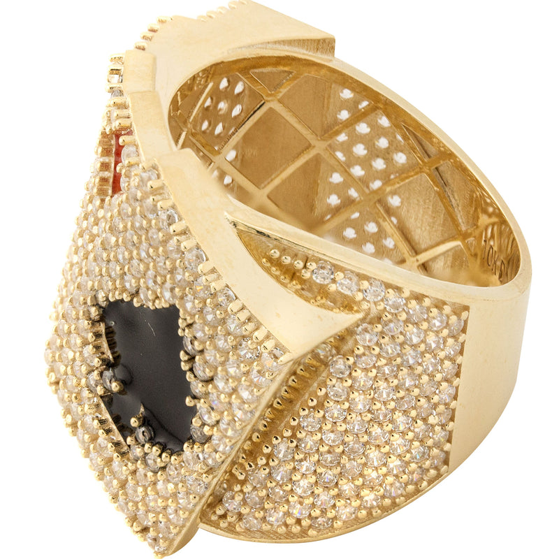 10K Gold Cards Ring For Men | 13 Grams