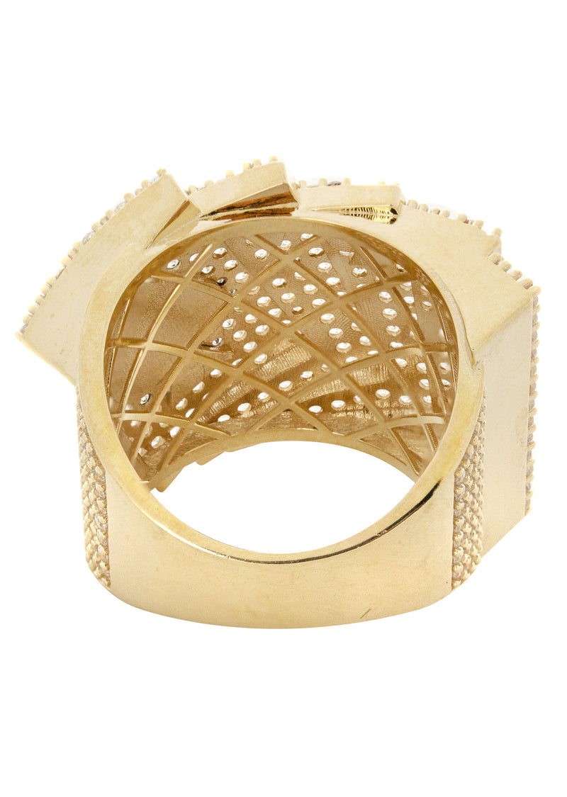 10K Gold Cards Ring For Men | 13 Grams