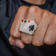 10K Gold Cards Ring For Men | 13 Grams