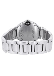 CARTIER DIAMOND BALLON BLEU WATCH IN 18K WHITE GOLD| DIAMOND BEZEL | WHITE ROMAN DIAL | 36 MM