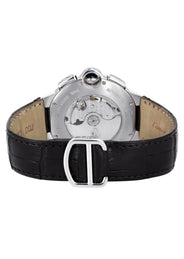 CARTIER DIAMOND BALLON BLEU CHRONOGRAPH WATCH IN 18K WHITE GOLD | DIAMOND BEZEL | SILVER ROMAN DIAL | 44 MM
