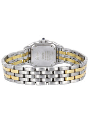CARTIER DIAMOND PANTHERE WATCH IN 18K GOLD & STAINLESS STEEL | WHITE DIAL | 27 MM