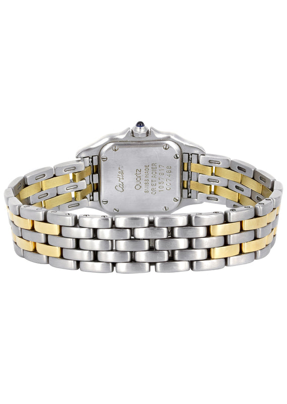 CARTIER DIAMOND PANTHERE WATCH IN 18K GOLD & STAINLESS STEEL | WHITE DIAL | 27 MM