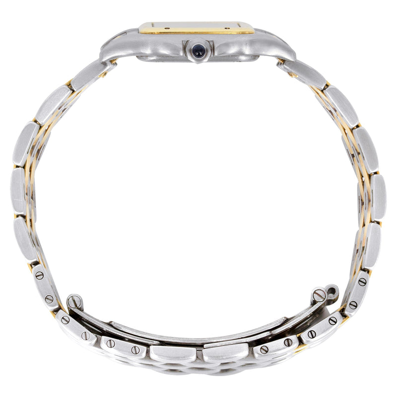 CARTIER DIAMOND PANTHERE WATCH IN 18K GOLD & STAINLESS STEEL | WHITE DIAL | 27 MM