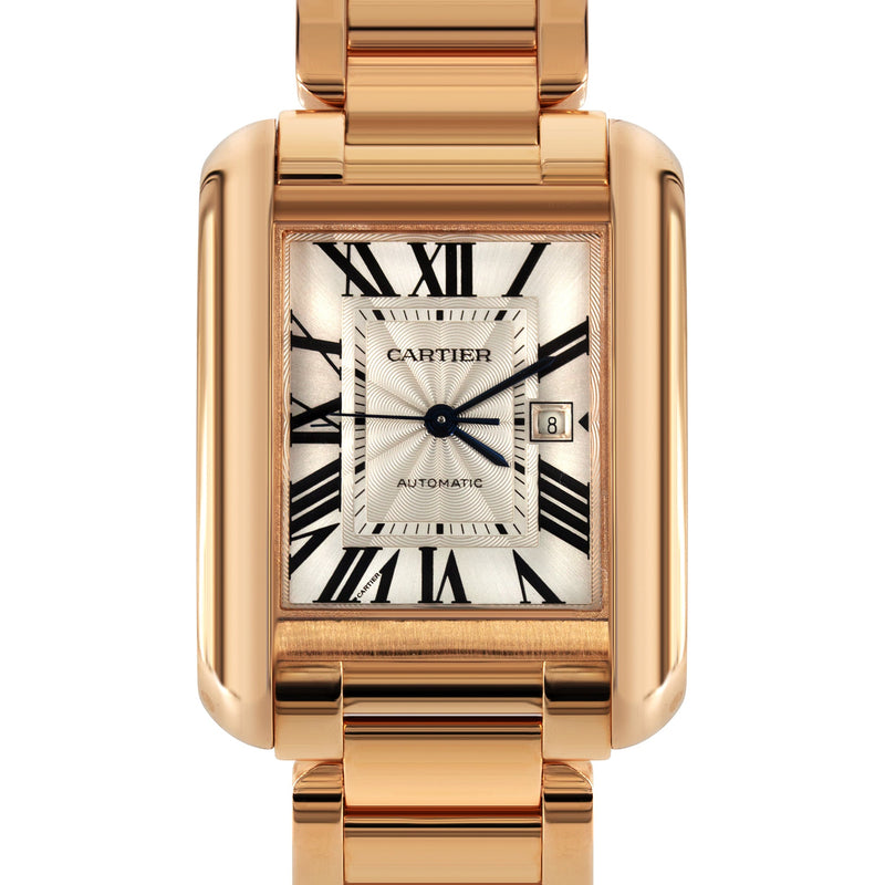 CARTIER TANK ANGLAISE WATCH IN 18K ROSE GOLD | SILVER ROMAN DIAL | 39 MM