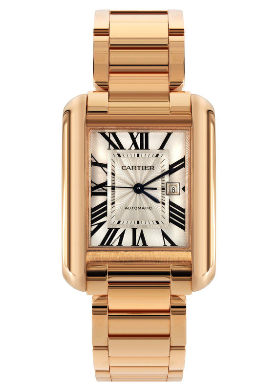 CARTIER TANK ANGLAISE WATCH IN 18K ROSE GOLD | SILVER ROMAN DIAL | 39 MM