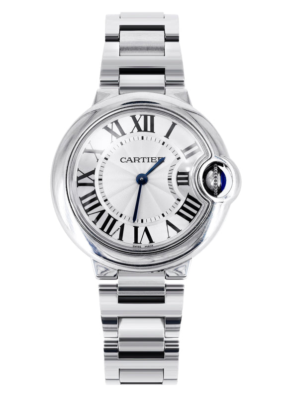 CARTIER BALLON BLEU WATCH 33 MM STAINLESS STEEL | SILVER ROMAN DIAL