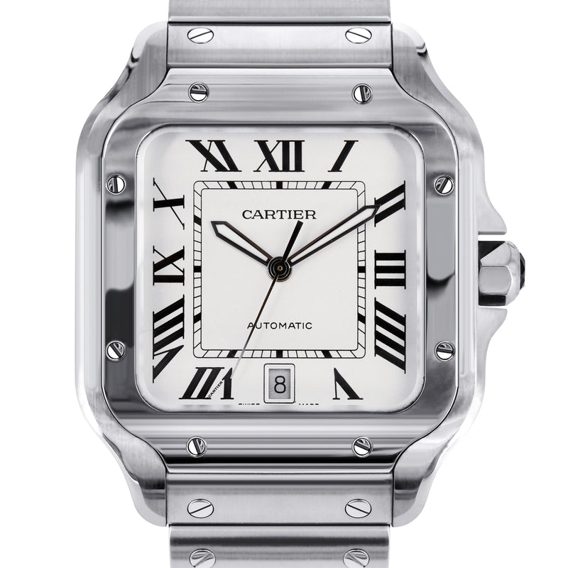CARTIER SANTOS WATCH IN STAINLESS STEEL | WHITE DIAL | 40 MM