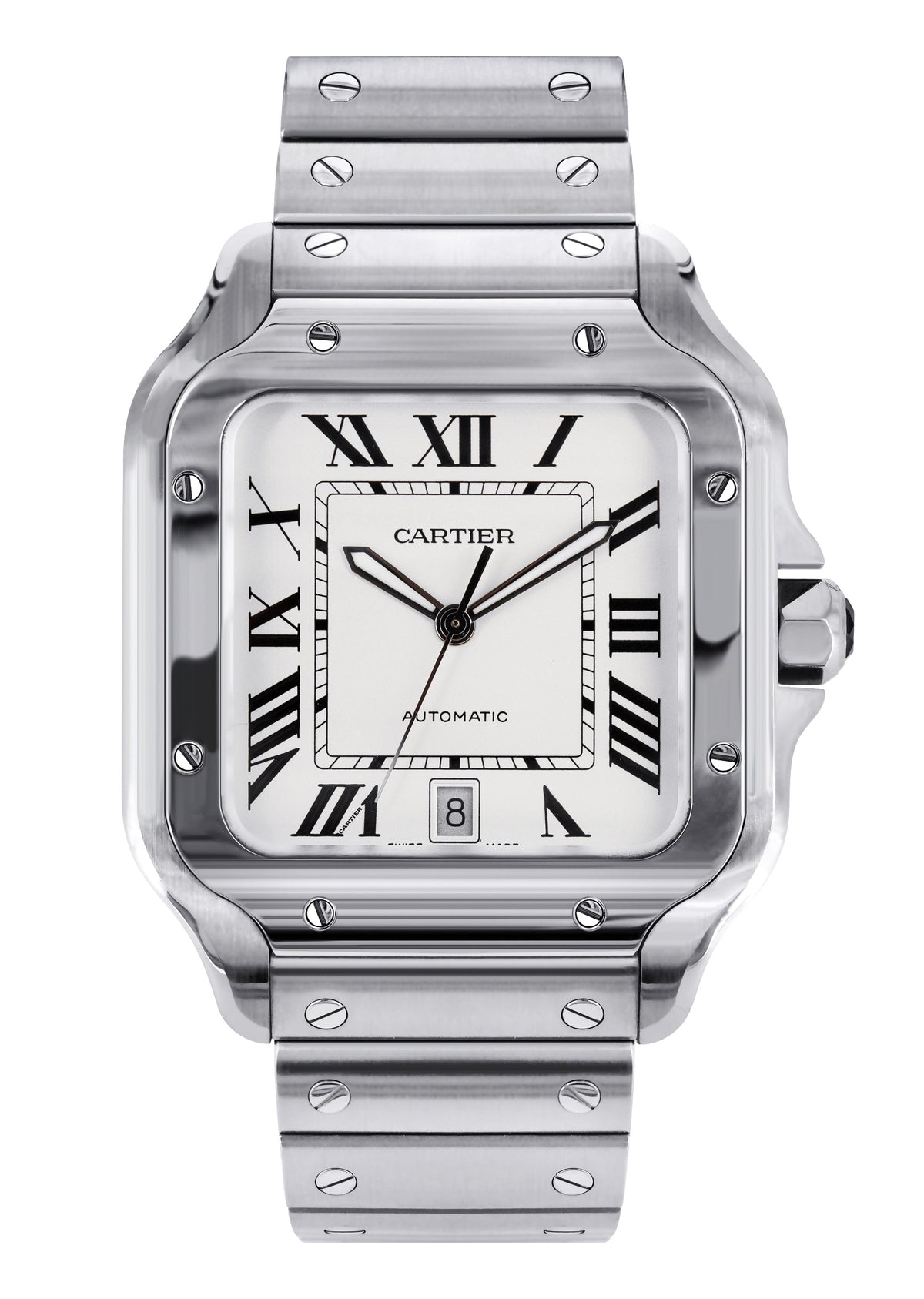 CARTIER SANTOS WATCH IN STAINLESS STEEL | WHITE DIAL | 40 MM