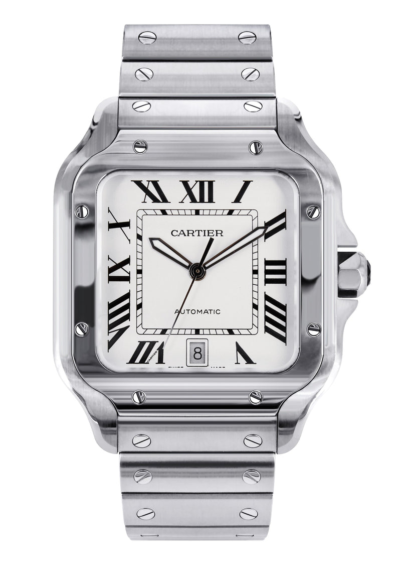 CARTIER SANTOS WATCH IN STAINLESS STEEL | WHITE DIAL | 40 MM