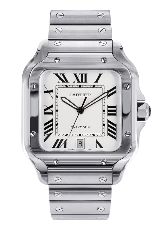 CARTIER SANTOS WATCH IN STAINLESS STEEL | WHITE DIAL | 40 MM