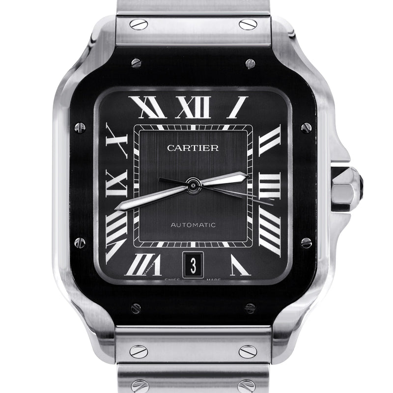 CARTIER SANTOS WATCH IN STAINLESS STEEL | GREY DIAL | 40 MM