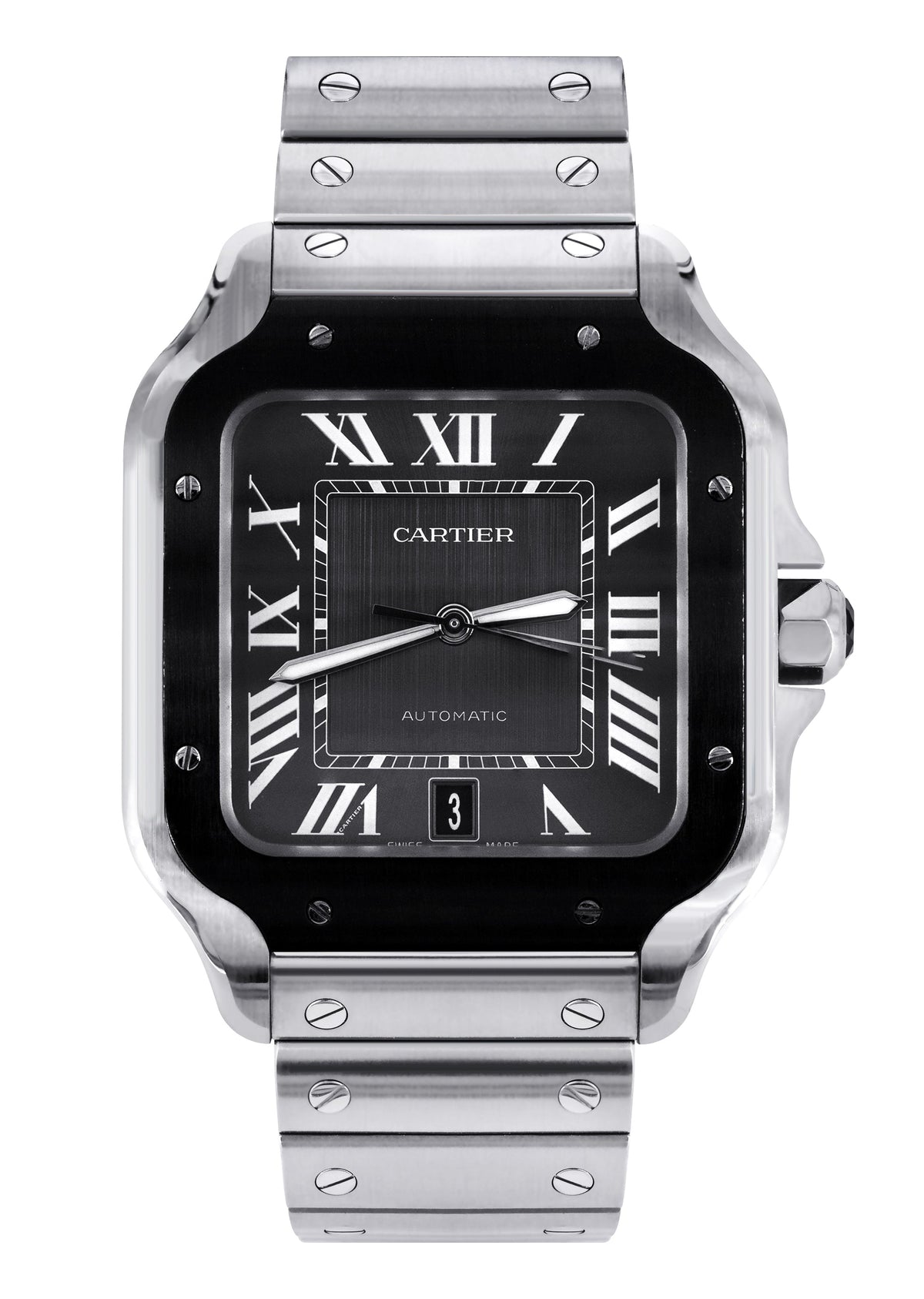 CARTIER SANTOS WATCH IN STAINLESS STEEL | GREY DIAL | 40 MM