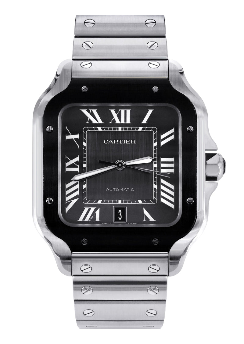 CARTIER SANTOS WATCH IN STAINLESS STEEL | GREY DIAL | 40 MM