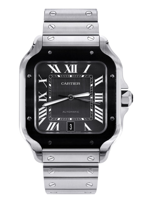 CARTIER SANTOS WATCH IN STAINLESS STEEL | GREY DIAL | 40 MM