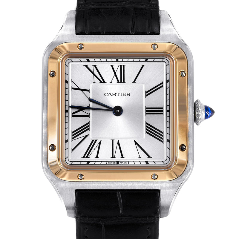 CARTIER SANTOS DUMONT WATCH IN STAINLESS STEEL & 18K GOLD | WHITE DIAL | 43.5 MM