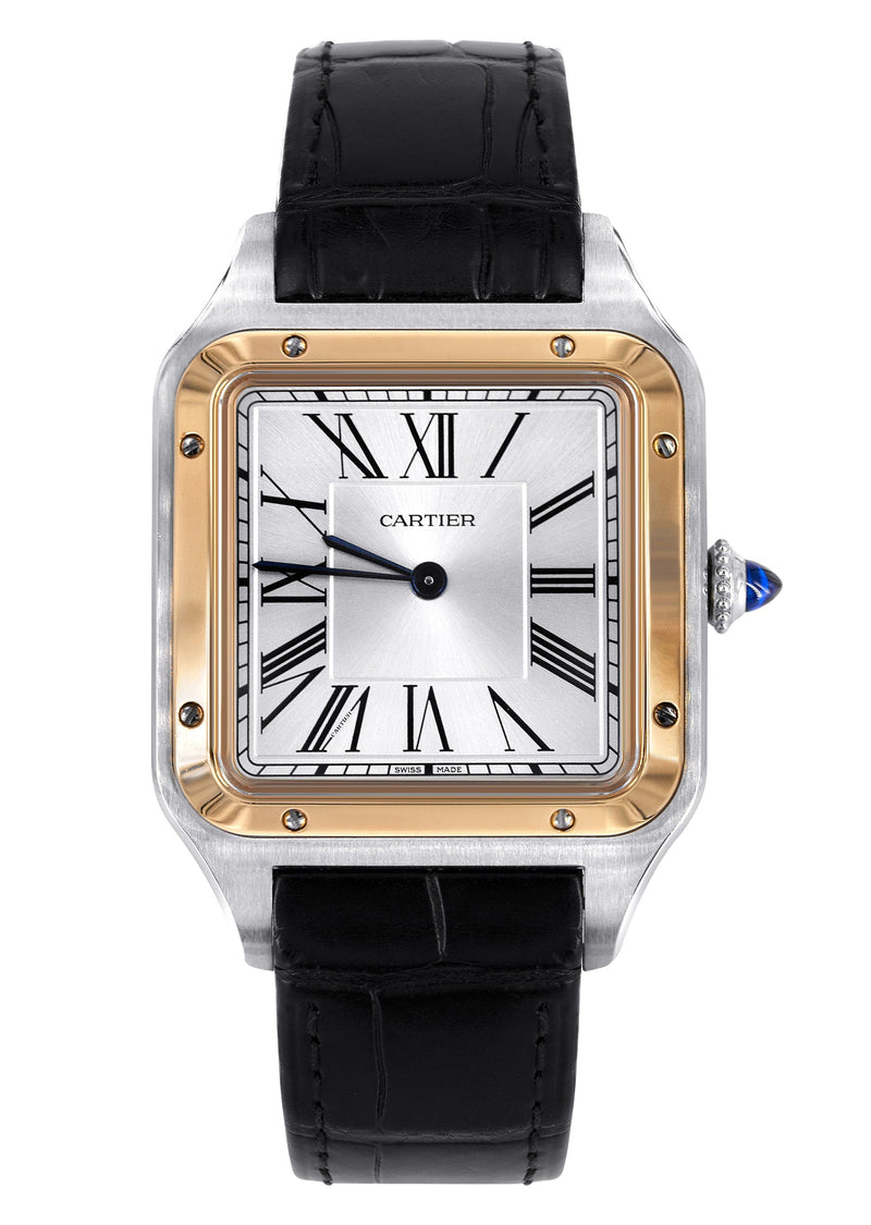CARTIER SANTOS DUMONT WATCH IN STAINLESS STEEL & 18K GOLD | WHITE DIAL | 43.5 MM