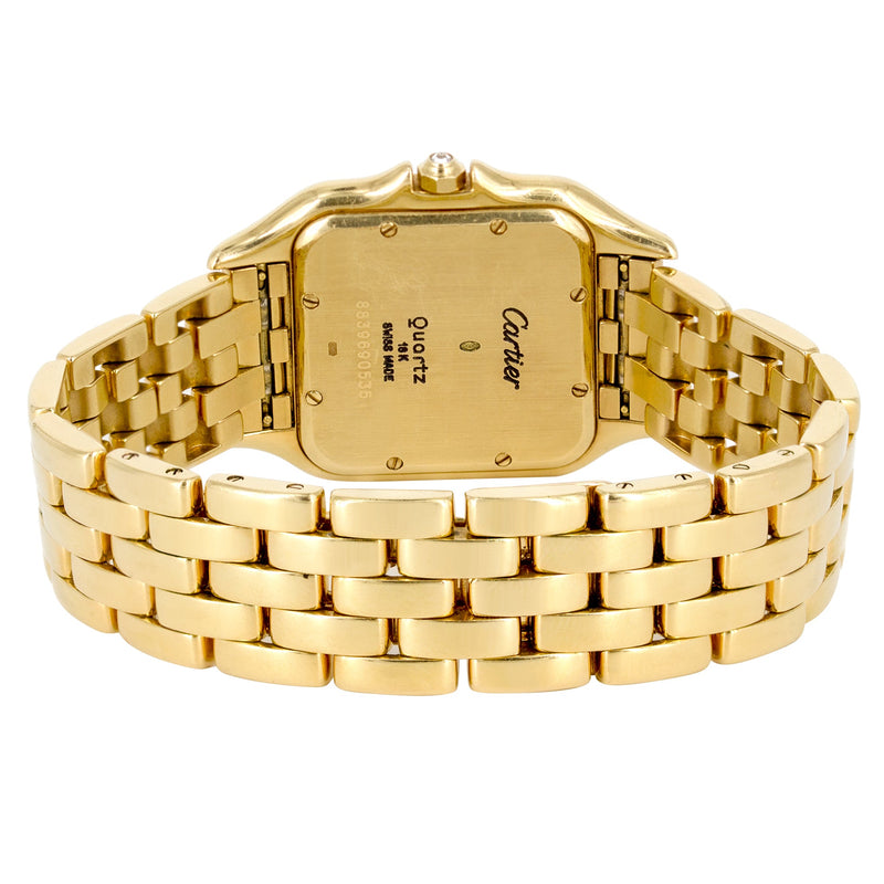 CARTIER DIAMOND PANTHERE WATCH IN 18K GOLD | WHITE DIAL | 27 MM