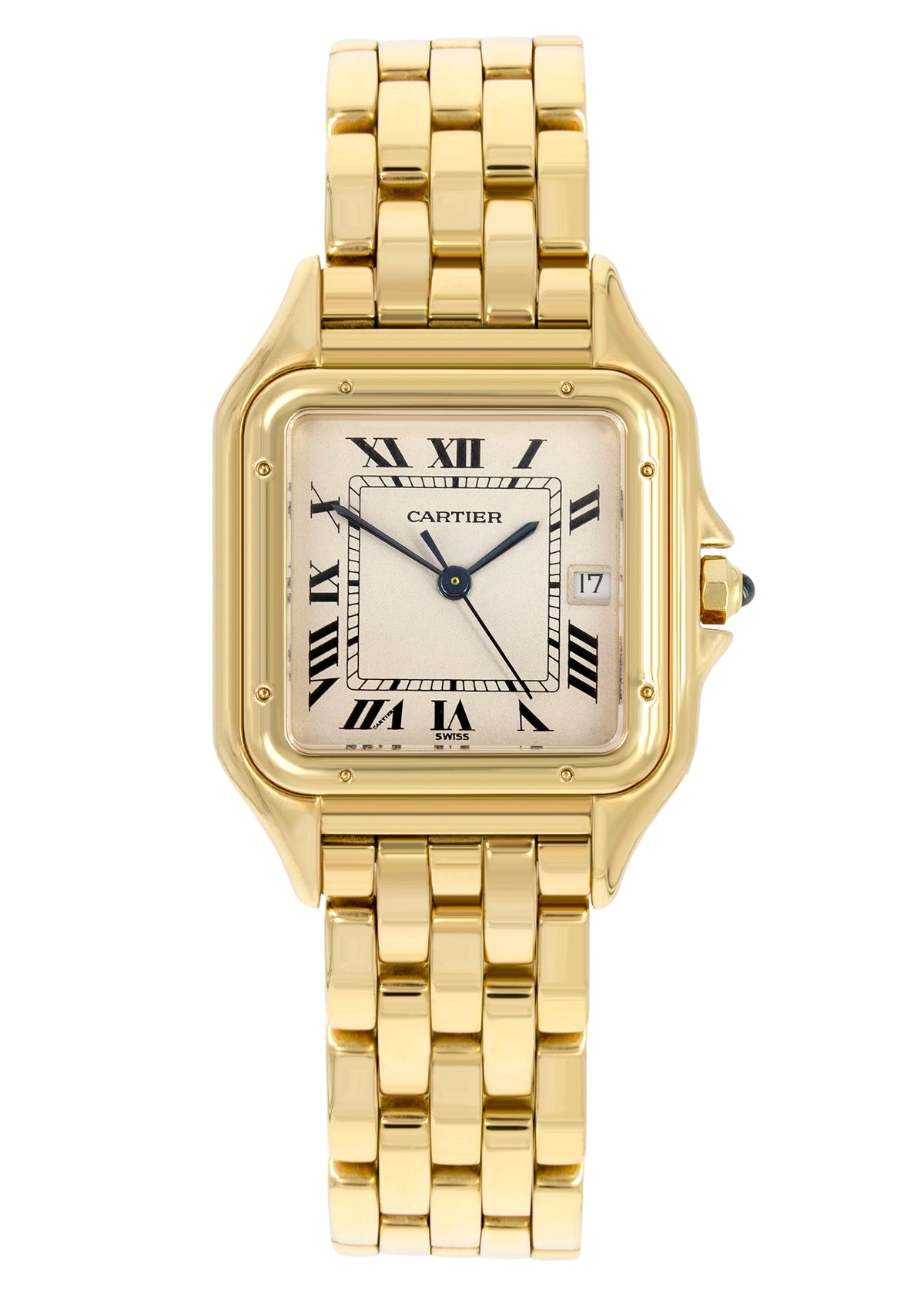 CARTIER PANTHERE WATCH IN 18K GOLD | WHITE DIAL | 27 MM