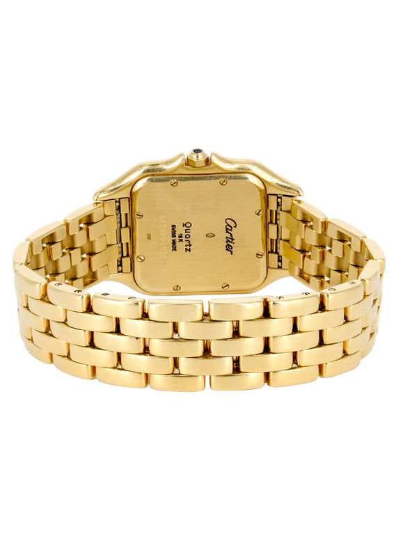 CARTIER PANTHERE WATCH IN 18K GOLD | WHITE DIAL | 27 MM