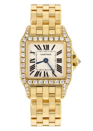 CARTIER DIAMOND PANTHERE WATCH IN 18K GOLD | WHITE DIAL | 27 MM