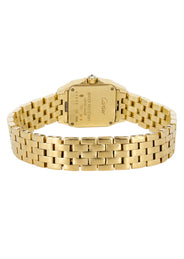 CARTIER DIAMOND PANTHERE WATCH IN 18K GOLD | WHITE DIAL | 27 MM